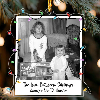 Custom Childhood Photo Of Brothers & Sisters, Sibling Christmas Gifts - Personalized Ornament