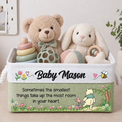 Smallest Things Baby Gift For Newborn Baby Shower - Personalized Storage Basket