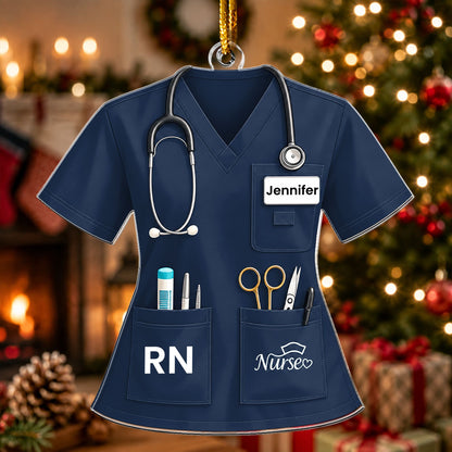 Nurse Uniform Custom Name Gift For Nurse, Coworkers - Personalized Ornament