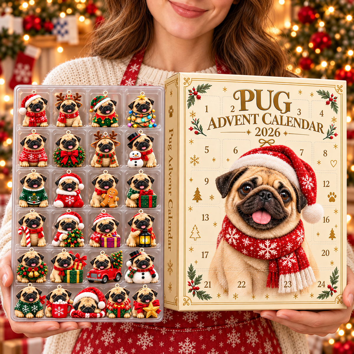 Pug Advent Calendar 2026 – 24-Day Christmas Countdown for Pug Lovers