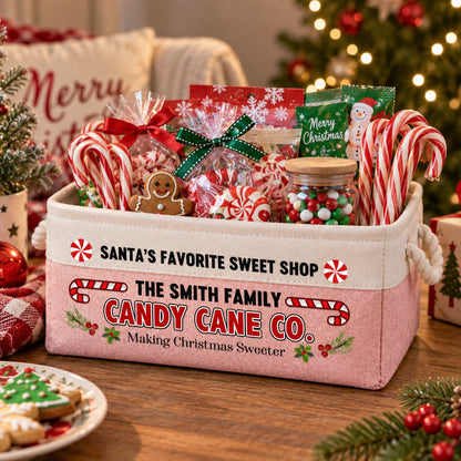 Santa's Treat Company Co Family Christmas Design - Personalized Storage Basket