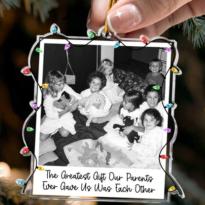 Custom Childhood Photo Of Brothers & Sisters, Sibling Christmas Gifts - Personalized Ornament