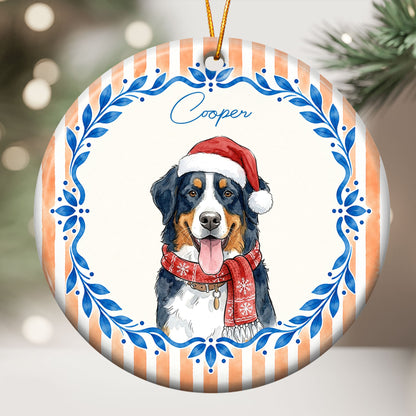 Custom Watercolor Pet With Santa Hat Gifts For Pet Lovers - Personalized Ornament