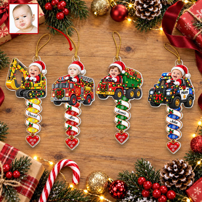 Custom Name Spiral Ornament Christmas, Ornament Gifts For Kids - Personalized Ornament