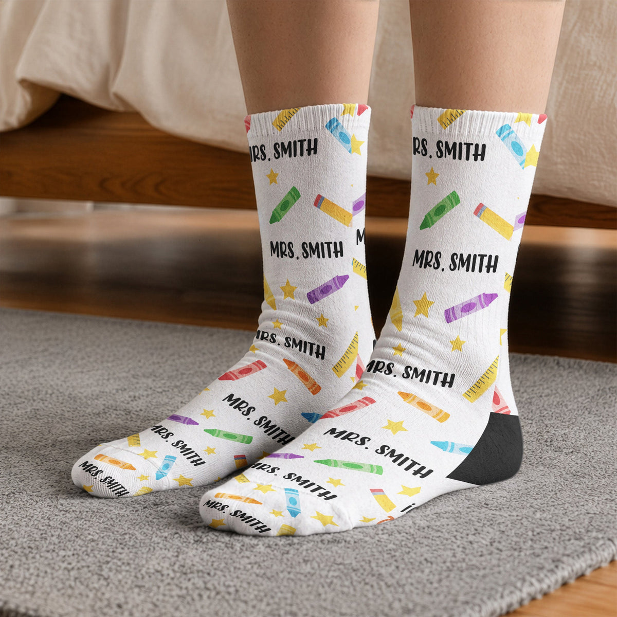 Teacher Off Duty Funny Gift - Personalized Socks