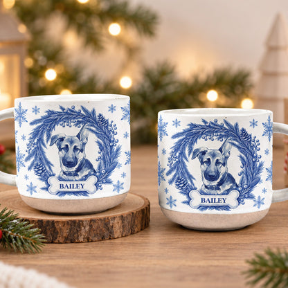 Custom Photo Pet Portrait Christmas Watercolor Cozy Cup - Personalized Mug