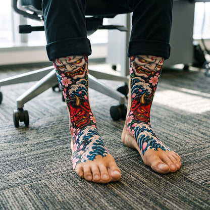 Funny Gag Gifts For Coworkers, Family, Kids - Tattoo Printed Gangster - Personalized Socks