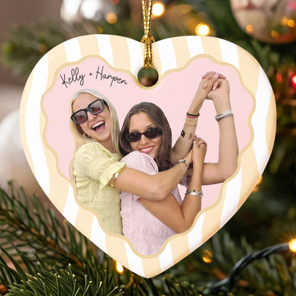 Besties Forever - Striped Friendship Thank You Ornament - Personalized Ornament