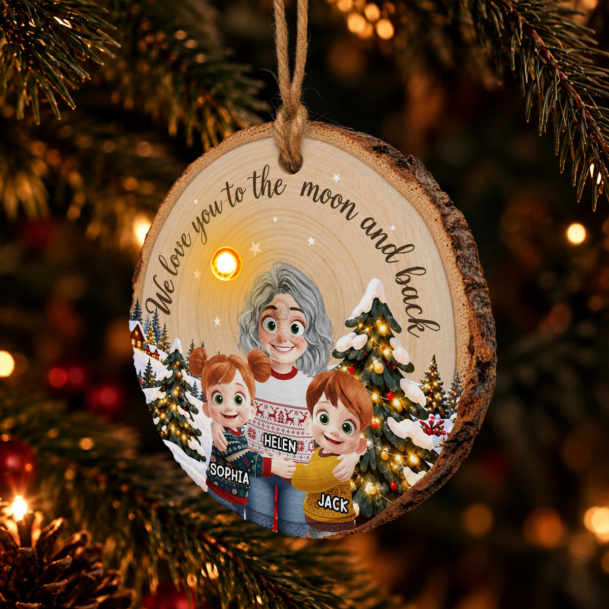 Love You To The Moon And Back - Personalized Ornament