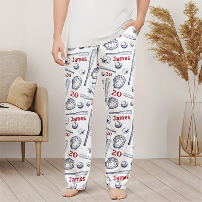 Custom Name & Number For Baseball Players New Version - Personalized Lounge Pants