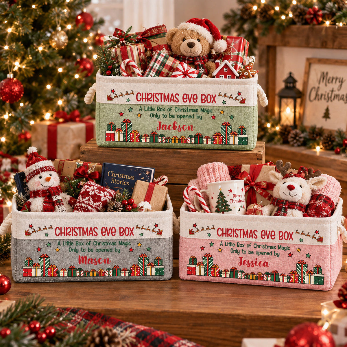 Box Of Christmas Magic Christmas Decoration - Personalized Storage Basket