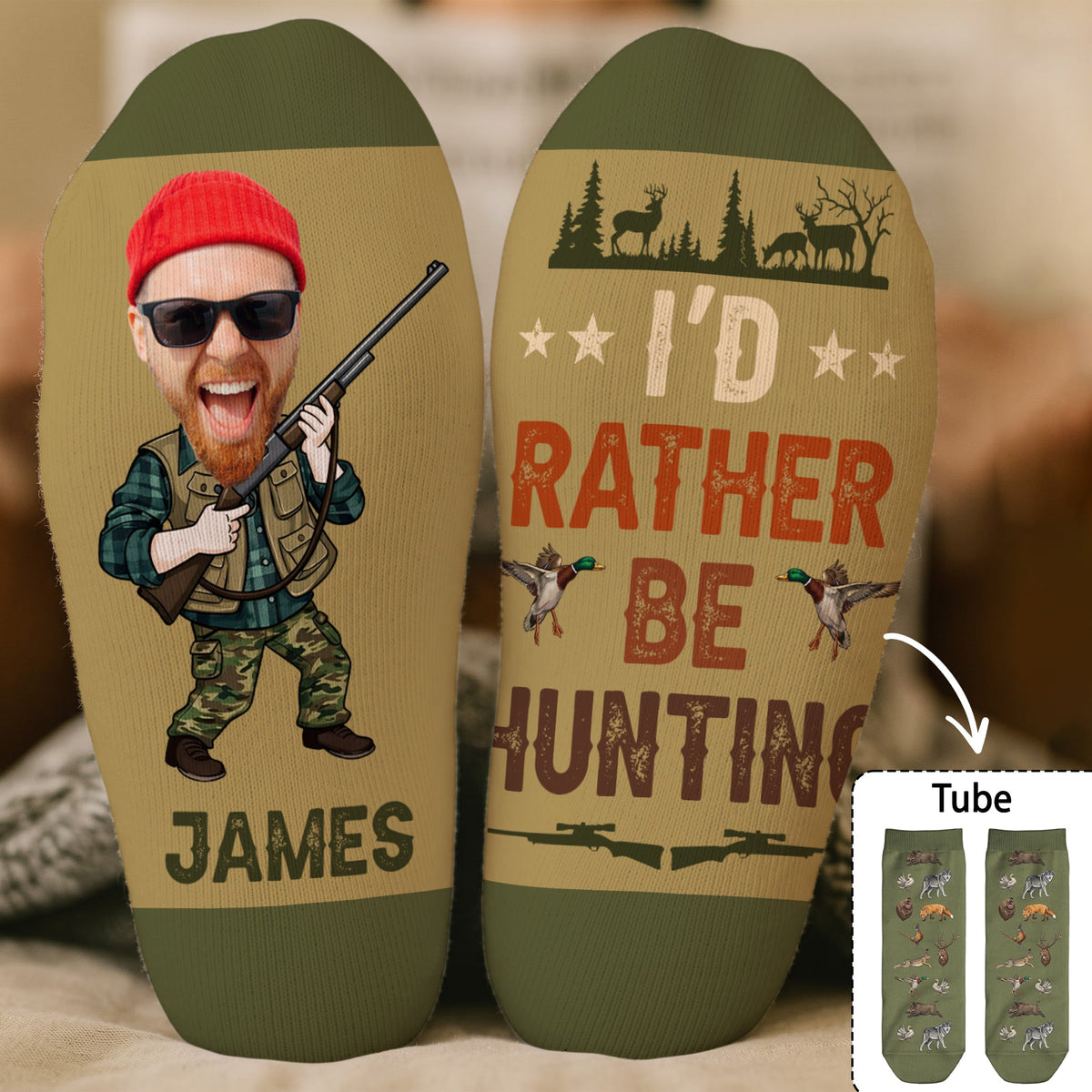 Hunting Socks Funny Gift For Dad Grandpa Husband - Personalized Socks