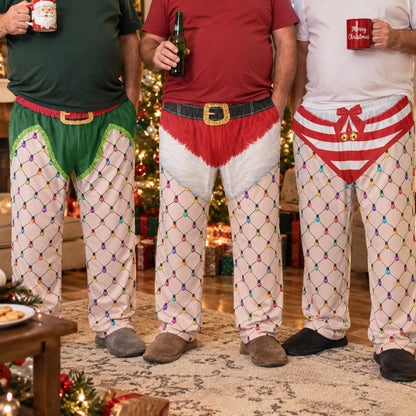 Funny Christmas Outfits, Fishnet Tights Xmas - Personalized Lounge Pants