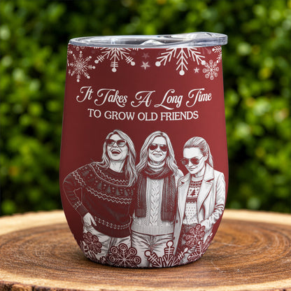 No One Will Ever Be As Entertained By Us Custom Photo Sketch Line Art - Personalized Wine Tumbler