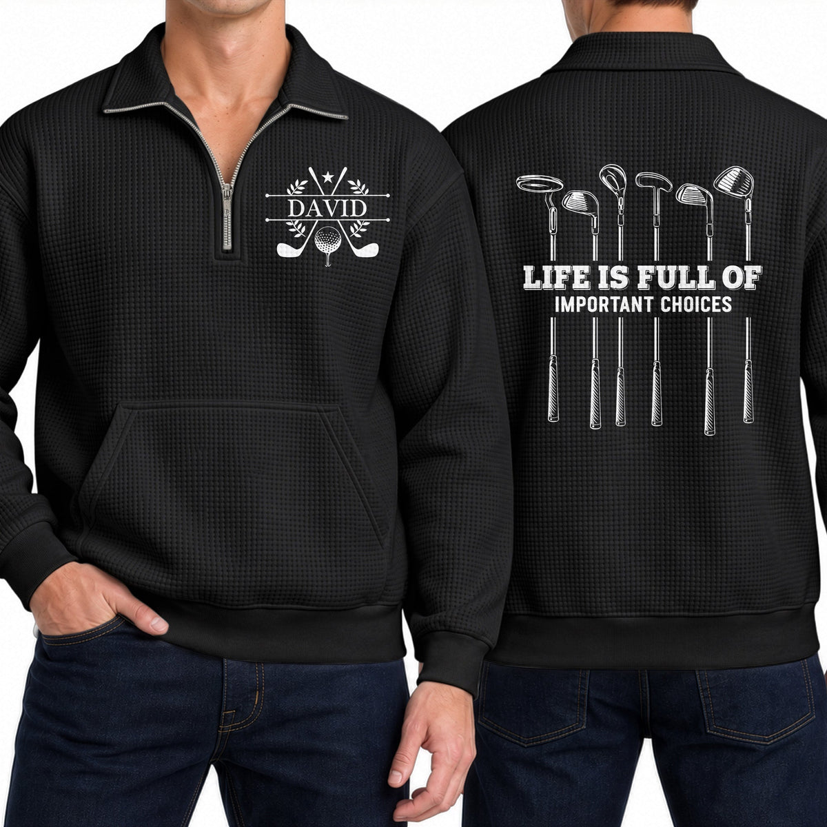 Golf Monogram, Custom Name Gift For Golf Players, Golf Lovers - Personalized Sweatshirt