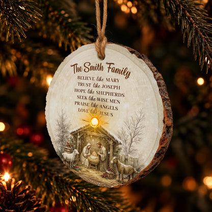 Nativity Ornament Light Up Ornament Christian Gift Religious Keepsake - Personalized Ornament