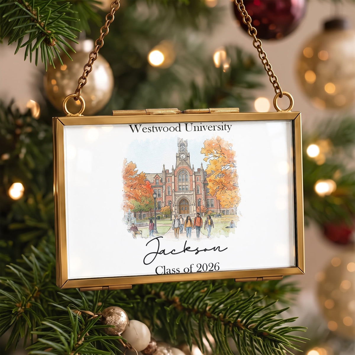 Custom College Photo Keepsake Graduation Gift - Personalized Ornament