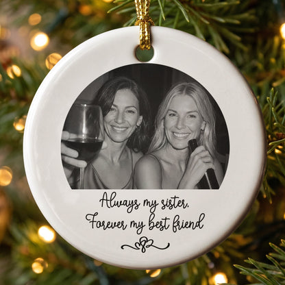 Turn Photo Into Art - Friendship Best Bitches Thank You Gifts - Personalized Ornament