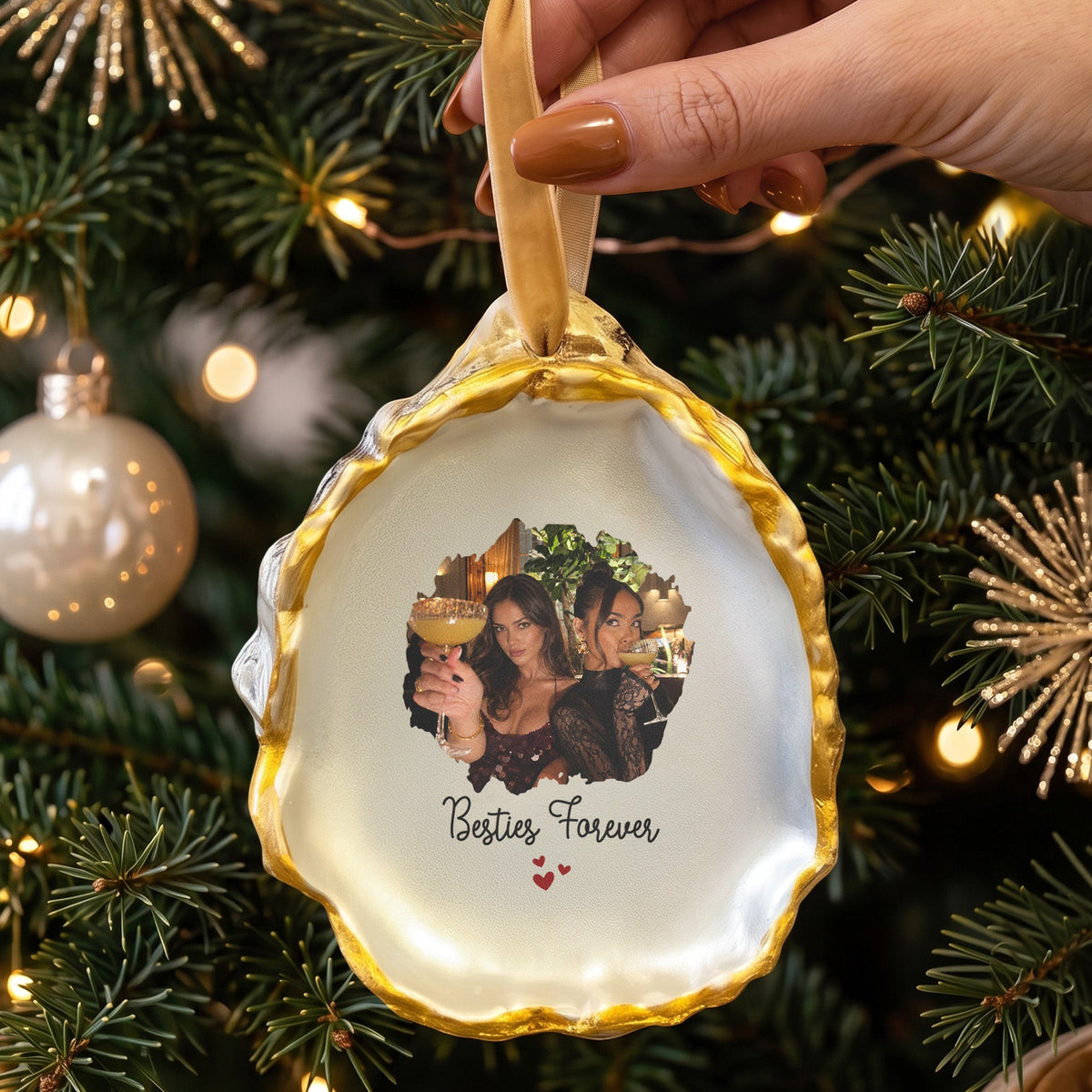 Friendship Thank You Gifts - Upload Photo Oyster - Personalized Ornament