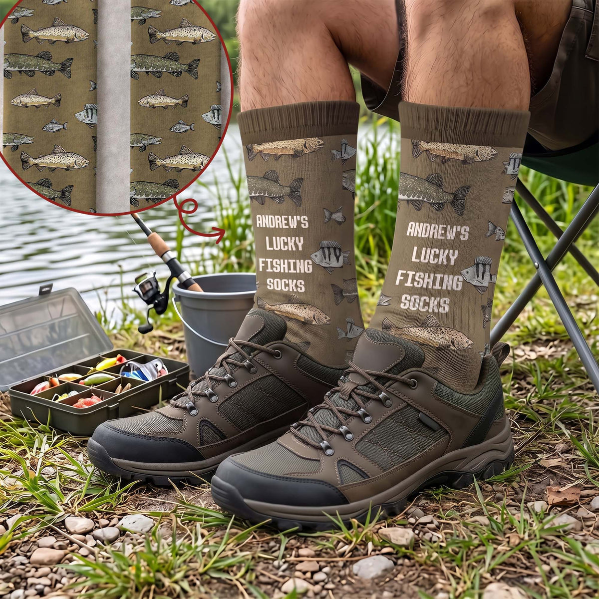 My Lucky Fishing Socks - Personalized Socks