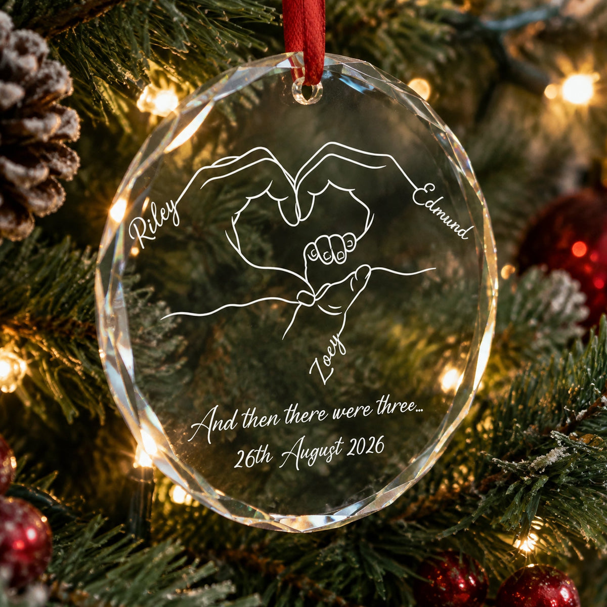 And Then There Were Three... Family Of 3,4,5 - Gifts For New Parents - Personalized Ornament