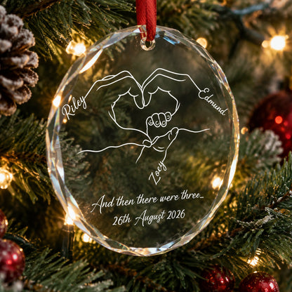 And Then There Were Three... Family Of 3,4,5 - Gifts For New Parents - Personalized Ornament