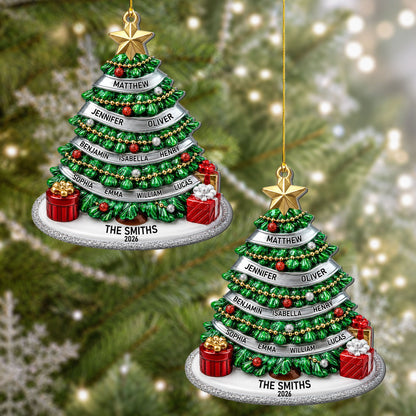 Custom Name Christmas Tree Gifts For Family, Friends, Coworkers 3D Relief Ornament - Personalized Ornament