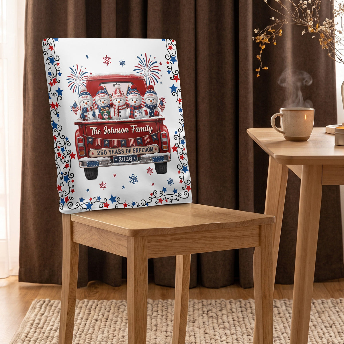 America 250Th Anniversary Christmas Gifts For Mom, Family - Personalized Chair Back Cover