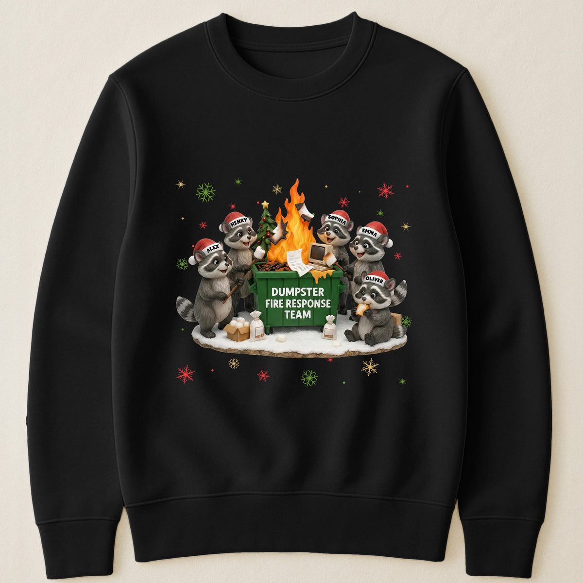Funny Raccoon Dumpster On Fire Response Team Matching Shirt - Exchange Gift, White Elephant Gifts - Personalized Shirt