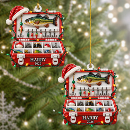 Fishing Tackle Box 3D Ornament For Fisherman, Dad Fishing Man Gifts - Personalized Ornament