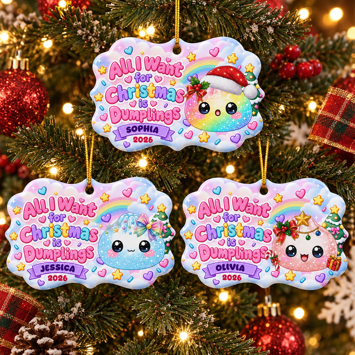 All I Want For Christmas Is Cute Dumplings Gift For Squishy Hunter - Personalized Ornament