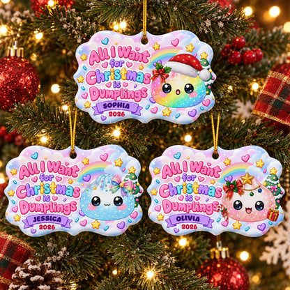 All I Want For Christmas Is Cute Dumplings Gift For Squishy Hunter - Personalized Ornament