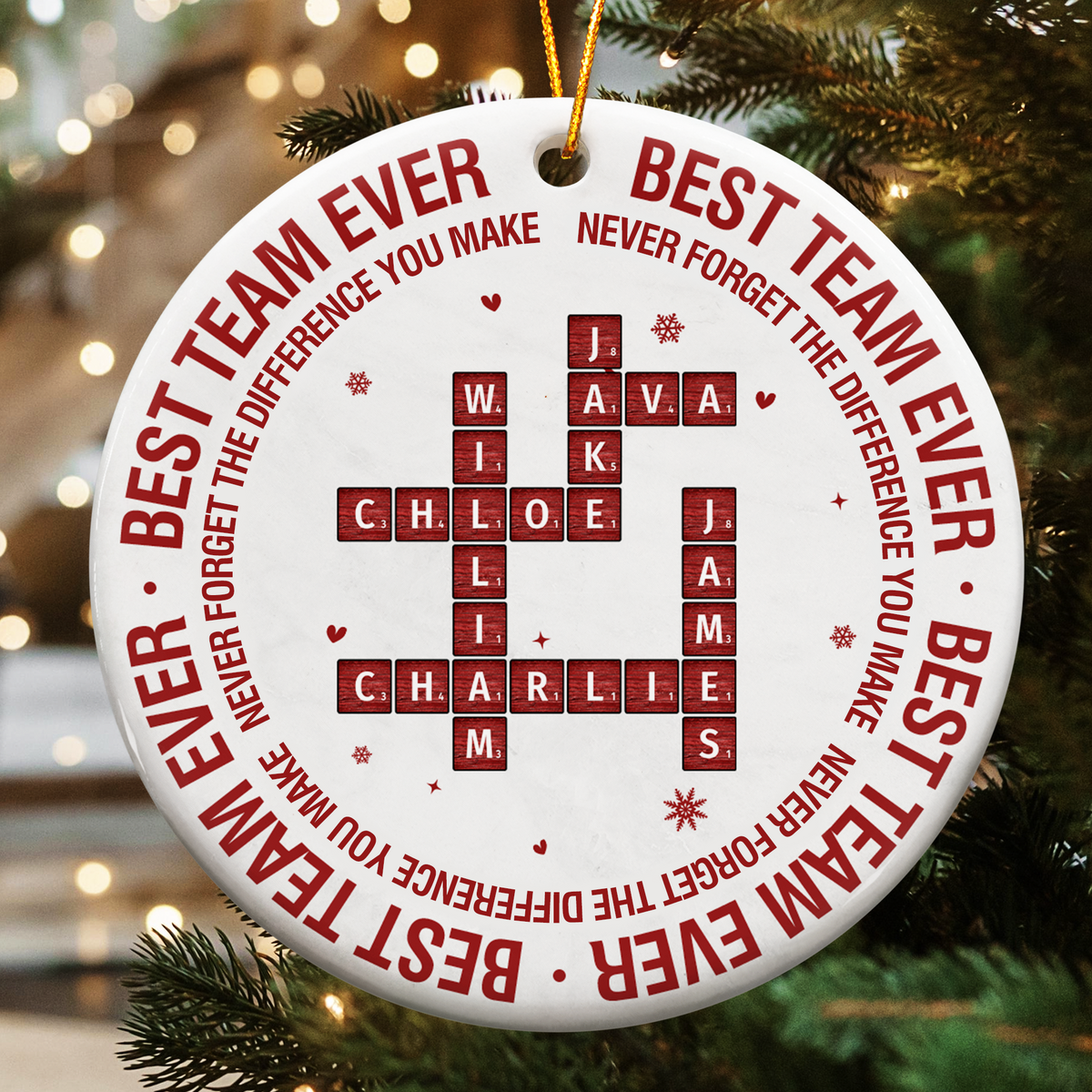 New Version Best Team Ever Never Forget the Difference You Make - Personalized Ornament