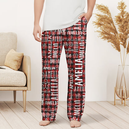 Custom Name Christmas Gifts For Family Members, Kids - Personalized Lounge Pants