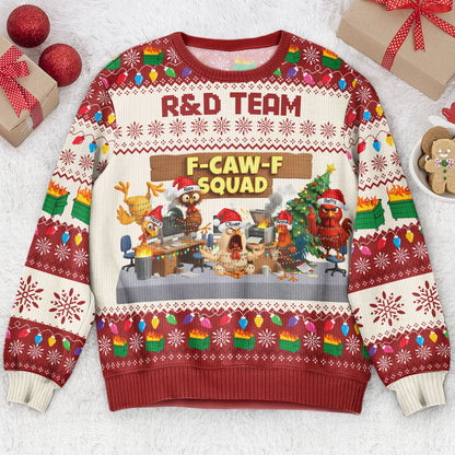 F-Caw-F Squad - For Funny Ugly Sweater Party - Personalized Sweater