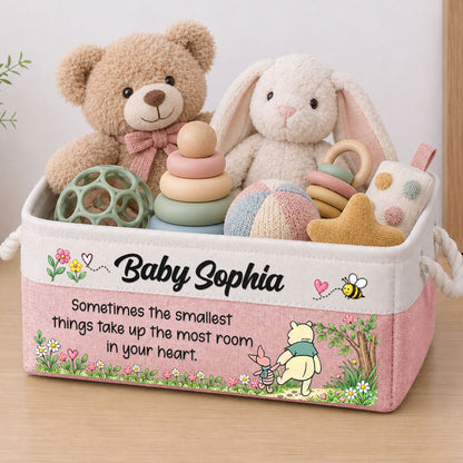 Smallest Things Baby Gift For Newborn Baby Shower - Personalized Storage Basket