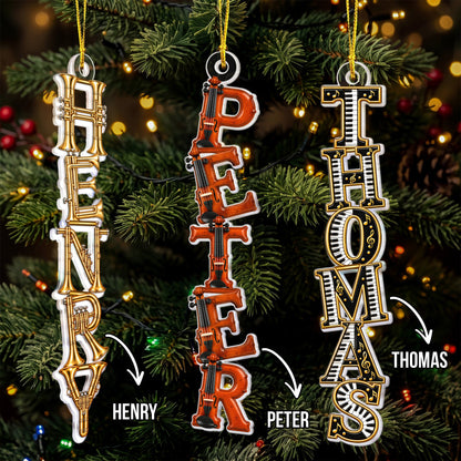 Custom Letter With Name For Music Lover, Him, Her - Personalized Ornament