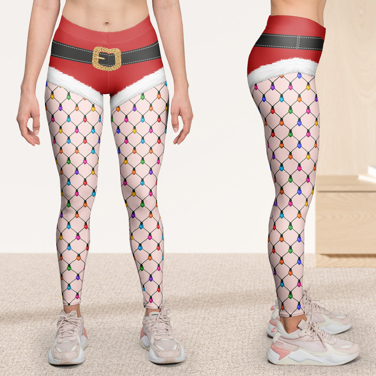 Funny Christmas Outfits, Fishnet Tights Xmas - Personalized Leggings