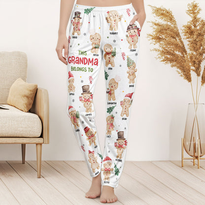 This Grandma, Mom Belongs To, Gingerbread Kids - Personalized Lounge Pants, Sweatpants