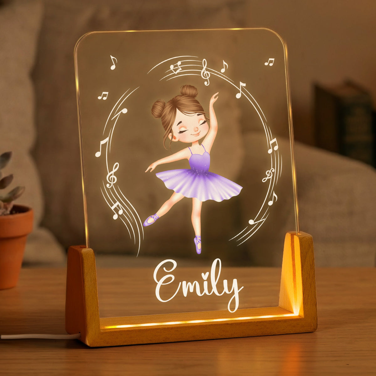 Ballet Girl Custom Name & Character Gift For Ballerina, Ballet Lovers - Personalized Night Light