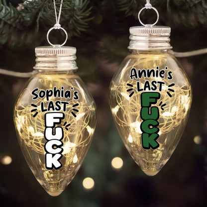 Funny Christmas My Last Fck, Secret Santa Holiday Gag Gift, White Elephant Gift - Personalized Led Christmas Light