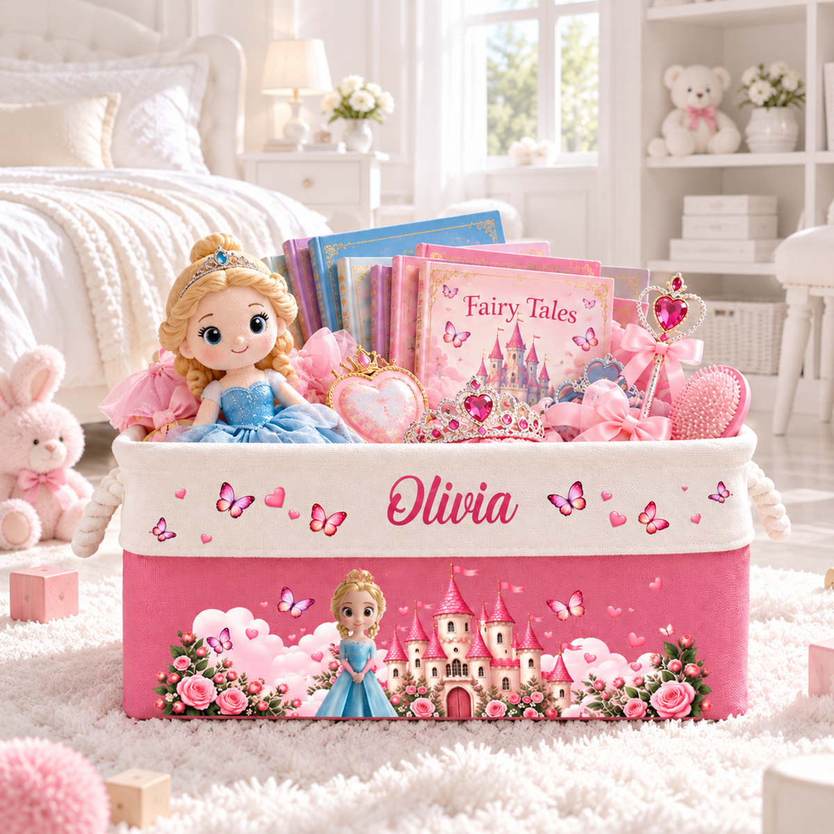 A Beautiful Princess Gift For Daughter, Granddaughter - Personalized Storage Basket