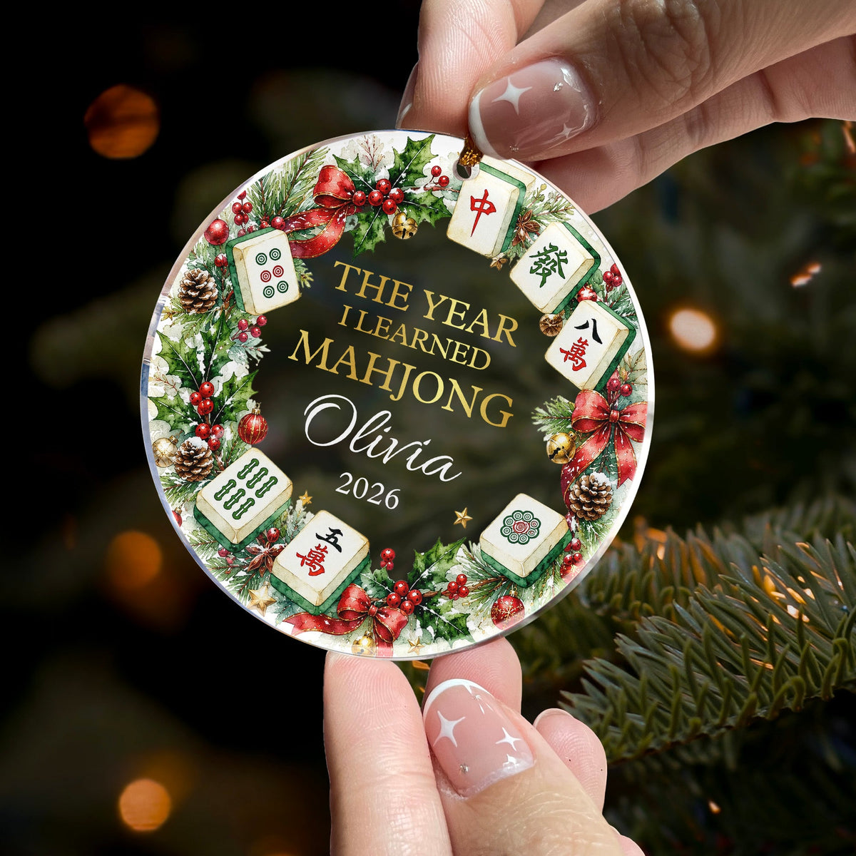 Merry Mahjong Gift For Mahjong Girls, Mahjong Lovers - Personalized Ornament