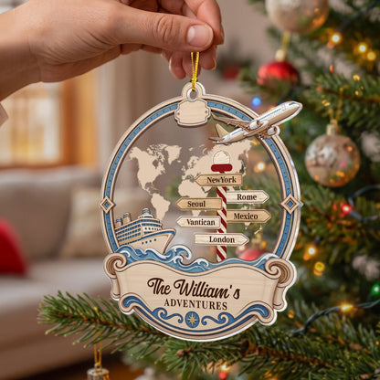 Cruise And Plane Adventures - Personalized Ornament
