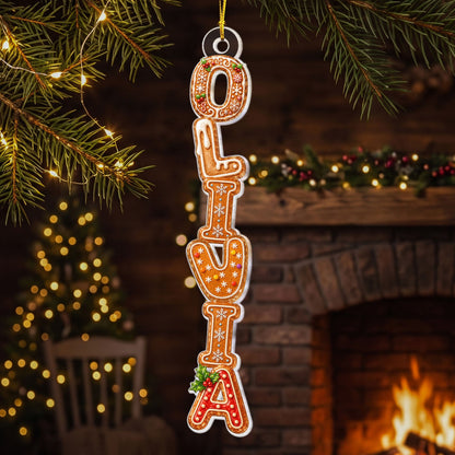 Custom Acrylic Family Name Christmas Cookie Letters - Personalized Ornament