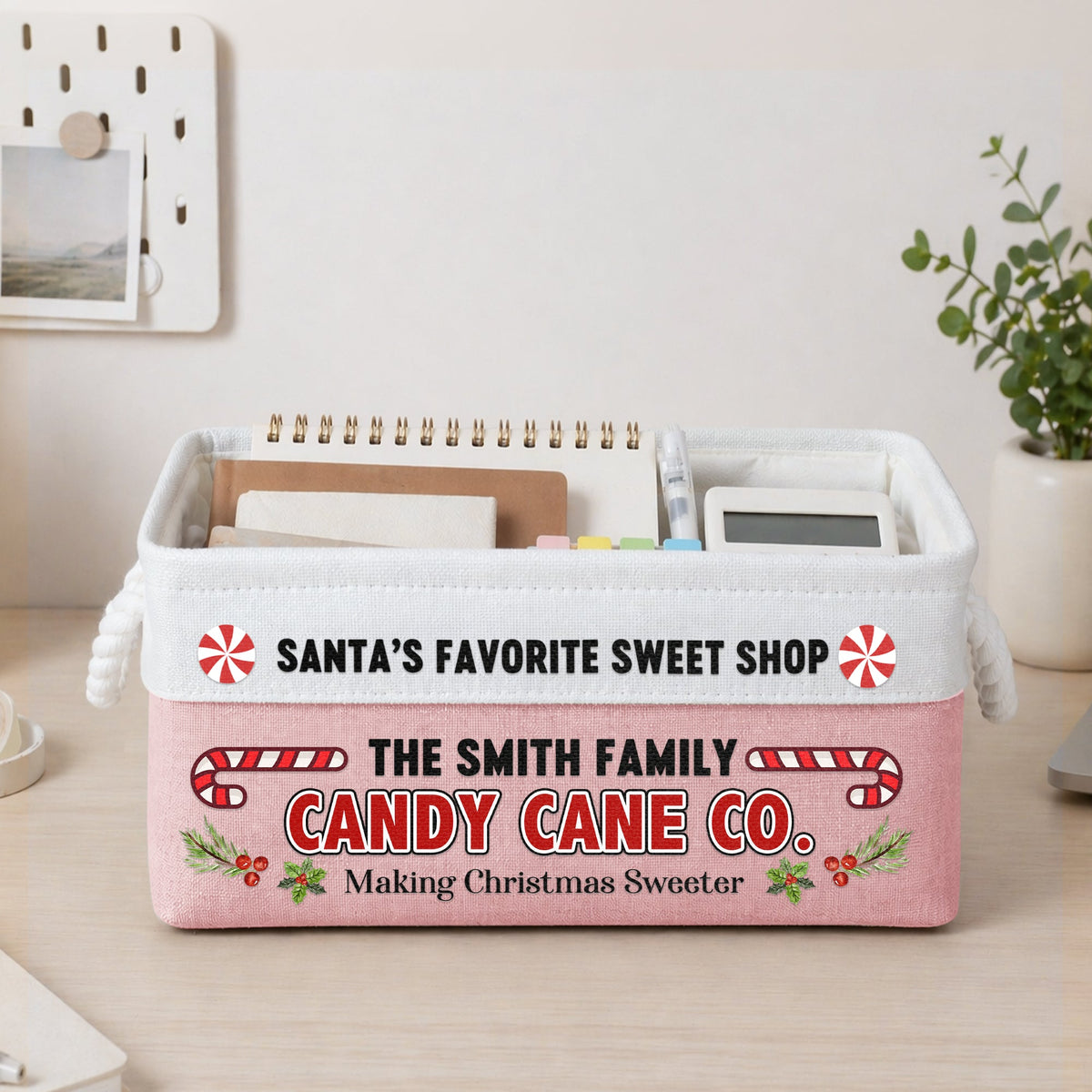 Santa's Treat Company Co Family Christmas Design - Personalized Storage Basket