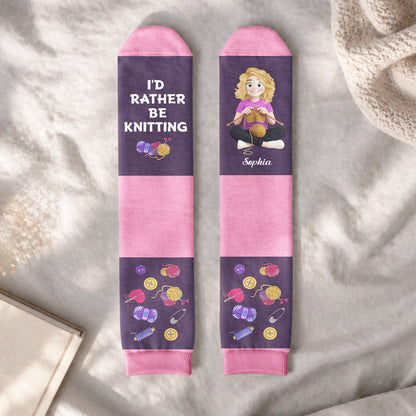 Knitting Funny Quote Gift For Knitting Lover - Personalized Socks