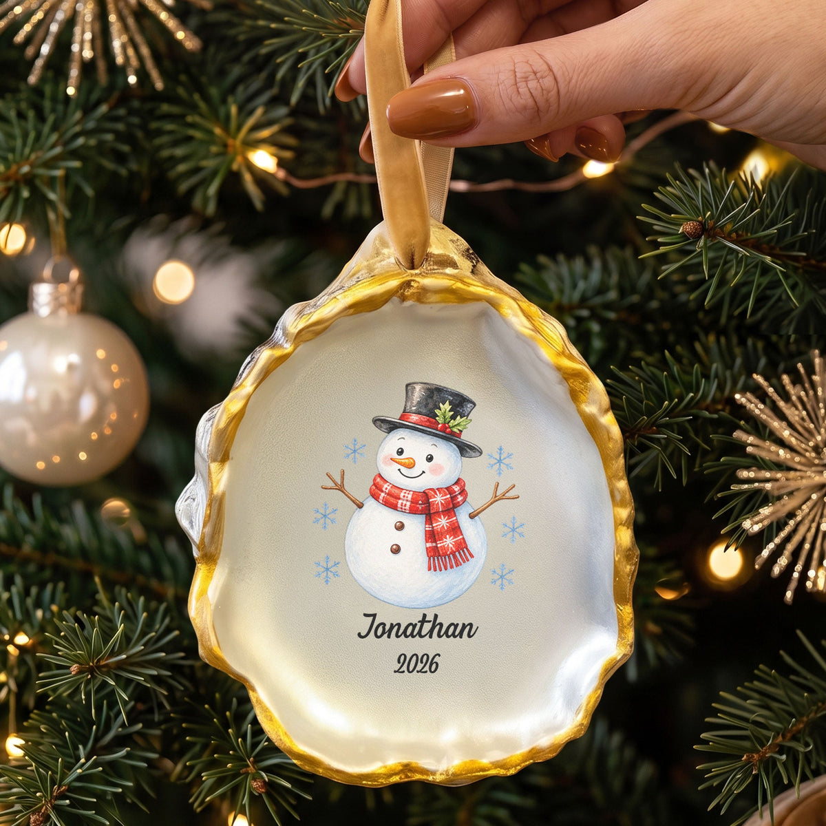 Christmas Family Oyster Shaped Ornament Gifts For Family Members - Personalized Ornament