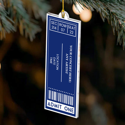 Favorite Concert Ticket Music Lovers Gifts, For Daughters, Friends - Personalized Acrylic Ornament