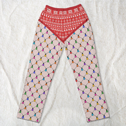 Funny Christmas Outfits, Fishnet Tights Xmas - Personalized Lounge Pants